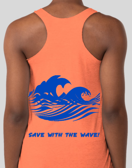 "Save with the Wave" Women's Tank Light Orange